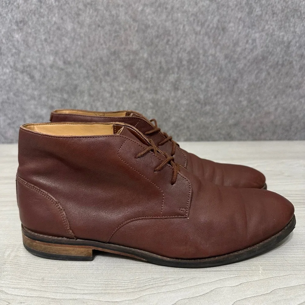 Clarks Flow Top Chukka Boots Mens 10.5 Brown Leather Lace Up‎ Casual Ankle Boots